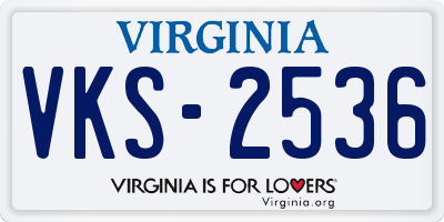 VA license plate VKS2536