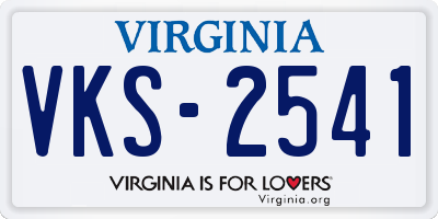 VA license plate VKS2541