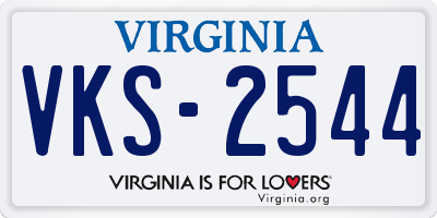 VA license plate VKS2544