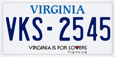 VA license plate VKS2545