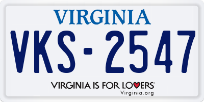 VA license plate VKS2547