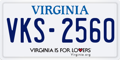 VA license plate VKS2560