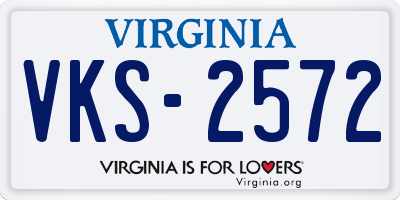 VA license plate VKS2572