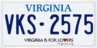 VA license plate VKS2575