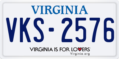 VA license plate VKS2576