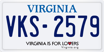 VA license plate VKS2579