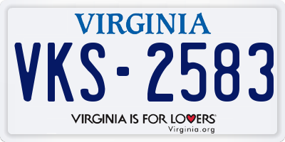 VA license plate VKS2583