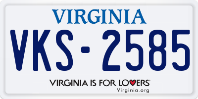 VA license plate VKS2585