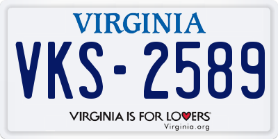 VA license plate VKS2589