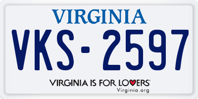VA license plate VKS2597