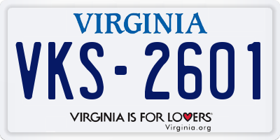 VA license plate VKS2601