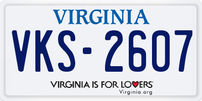 VA license plate VKS2607