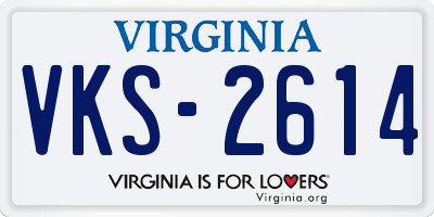 VA license plate VKS2614
