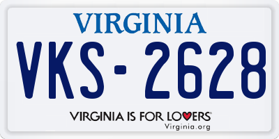 VA license plate VKS2628