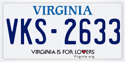VA license plate VKS2633