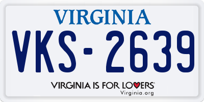 VA license plate VKS2639