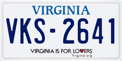VA license plate VKS2641
