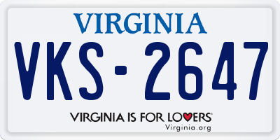 VA license plate VKS2647
