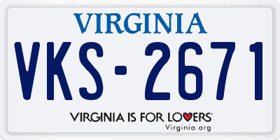 VA license plate VKS2671