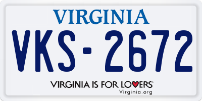 VA license plate VKS2672