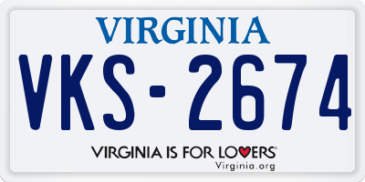VA license plate VKS2674