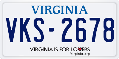 VA license plate VKS2678