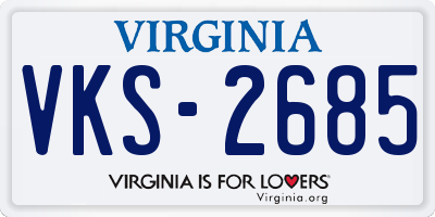 VA license plate VKS2685