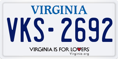 VA license plate VKS2692