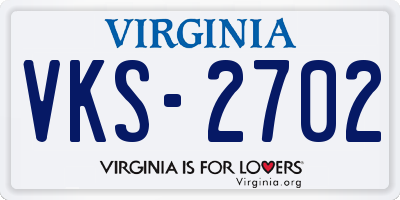 VA license plate VKS2702