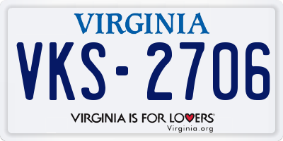 VA license plate VKS2706
