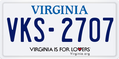 VA license plate VKS2707