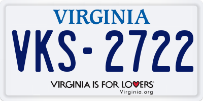 VA license plate VKS2722