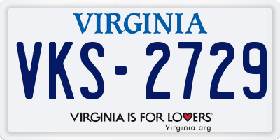 VA license plate VKS2729