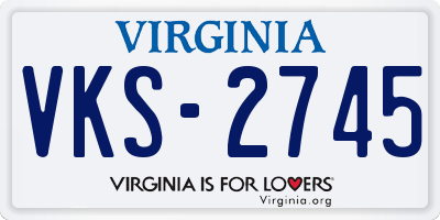 VA license plate VKS2745