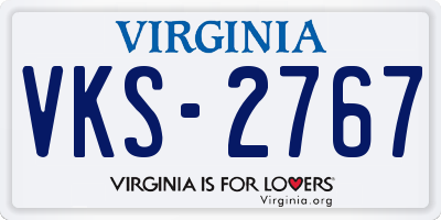 VA license plate VKS2767