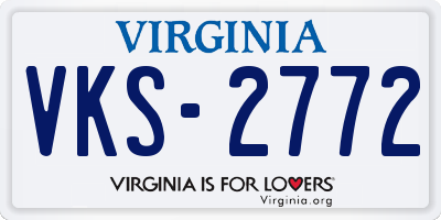VA license plate VKS2772