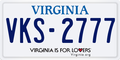 VA license plate VKS2777