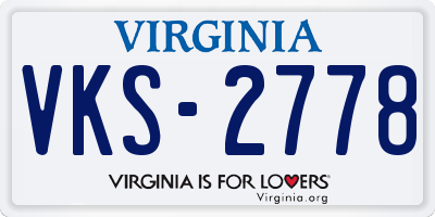 VA license plate VKS2778