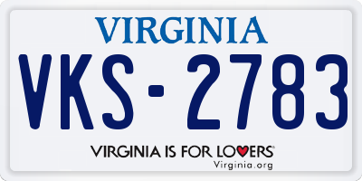 VA license plate VKS2783