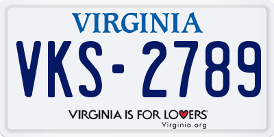 VA license plate VKS2789