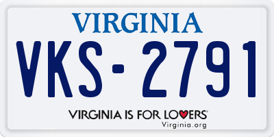 VA license plate VKS2791