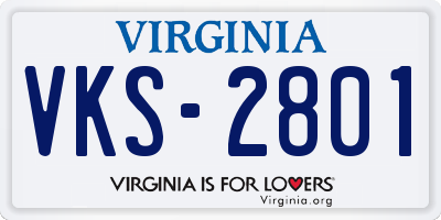 VA license plate VKS2801