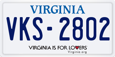 VA license plate VKS2802