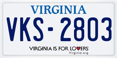 VA license plate VKS2803