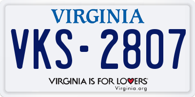 VA license plate VKS2807