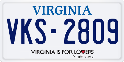 VA license plate VKS2809