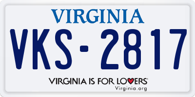 VA license plate VKS2817
