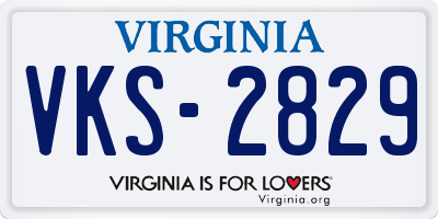 VA license plate VKS2829