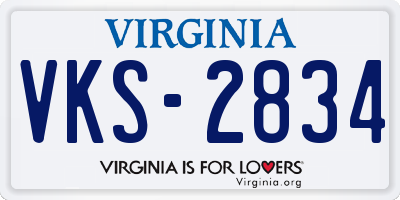 VA license plate VKS2834