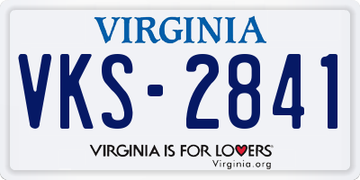 VA license plate VKS2841